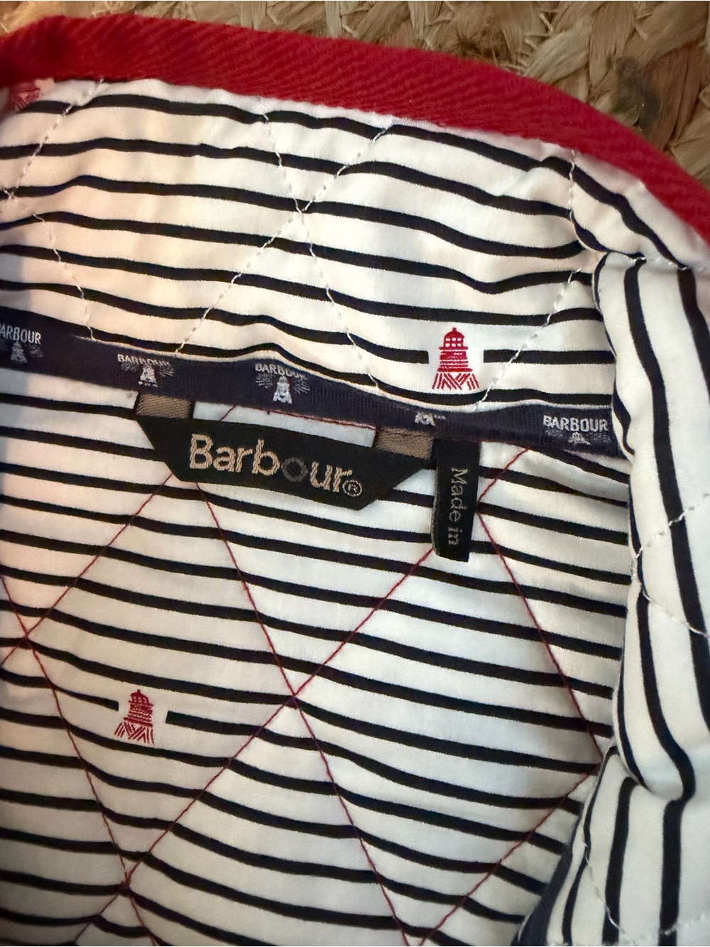 Barbour Bright Red Quilted Field Jacket - Picture 5 of 9